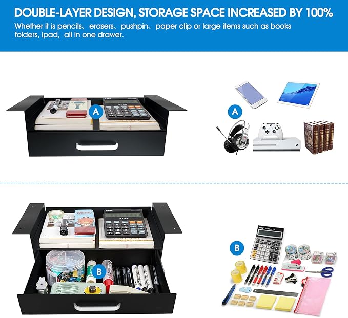 GOME Under Desk Drawer Storage - Image 3