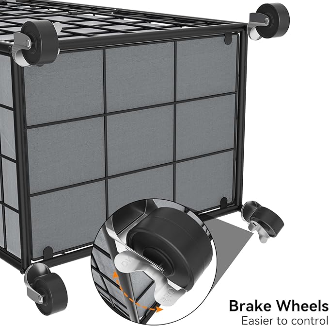 WOWLIVE Laundry Hamper with Wheels, Metal Wire Frame Rolling Laundry Basket - Image 7