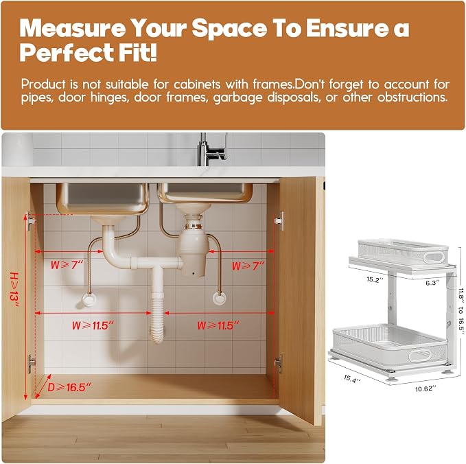 1-Pack Under Sink Storage Organizer - Image 2