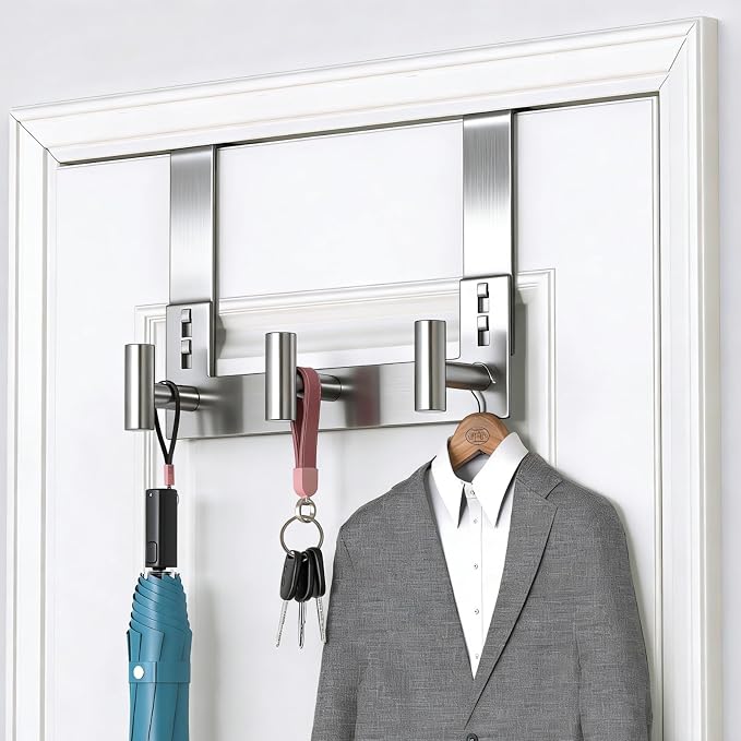 PMMASTO Over The Door Hooks, Fits 1-3/4" Thick Door No Drill Hooks - Image 3