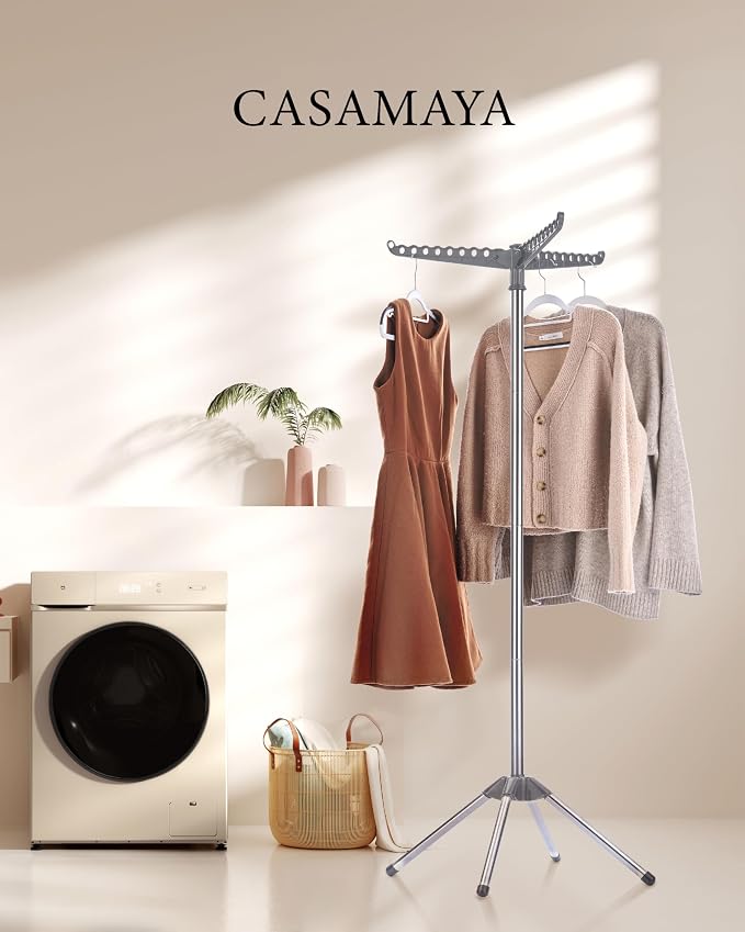 CASAMAYA Clothes Drying Rack Foldable, 59 inch Tripod Laundry Drying Rack Indoor - Image 2