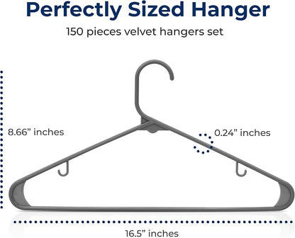 SereneLife 150 Pack Plastic Hangers, Lightweight, Space Saving Clothes - Image 2