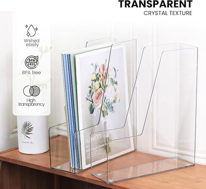 LALOBLUE Vertical Magazine File Holder, 4 Pack | Plastic, Holds Magazines - Image 6