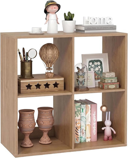 POWERSTONE 4 Cube Storage Organizer, 2 Tier Cubby Bookshelf Freestanding - Image 3
