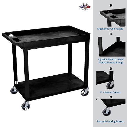 LUXOR EC12-B 32" x 18" Cart - Image 2