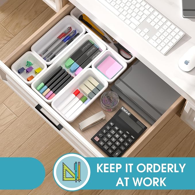 6 PCS Drawer Organizer Set, 3 Size Makeup Drawer Divider Organizer - Image 4