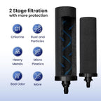 0.26 Gallon 304 Grade Stainless Steel Gravity Water Filter with 1 NSF Certified Smart Carbon Filter, Enjoy Potable Water While Camping, RVing, Off-Grid, Emergencies, Every Day at Home