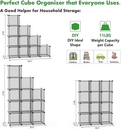C&AHOME Cube Storage Organizer, 12-Cube Shelves Units, Closet Cabinet, DIY - Image 5