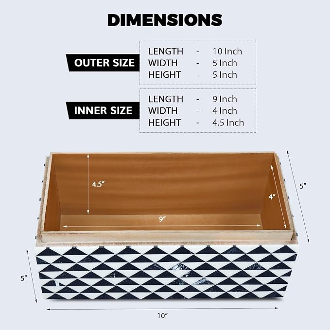 Handicrafts Home Decorative Organizer Box 10x5 – Large Keepsake Box - Image 2