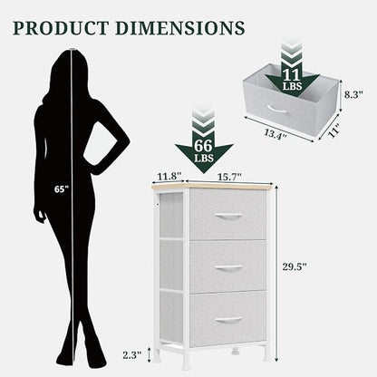 3 Drawers Dresser for Bedroom Fabric Storage Tower - Image 3