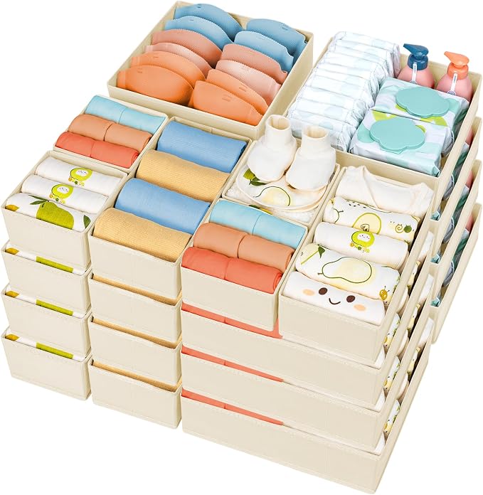 DIMJ Drawer Organizer Clothes, 24 Pack Dresser Organizer, Foldable Closet by DiMJ