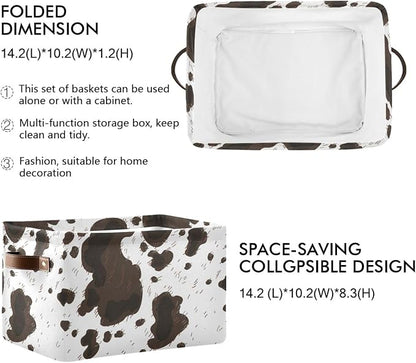 ZAZYXTJ Cow Print Storage Basket - Image 2