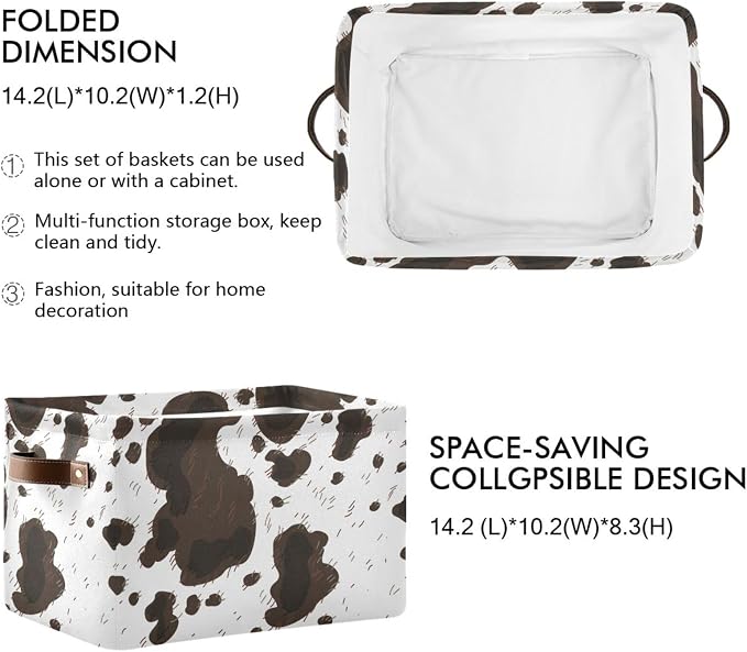 ZAZYXTJ Cow Print Storage Basket - Image 2
