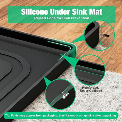 Aisslro Under Sink Mat 34" X 22", Waterproof Silicone Cabinet Organizer - Image 5