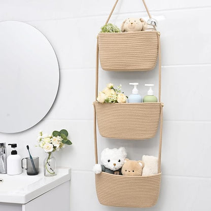 Hanging Basket, 3-Tier Woven Wall Basket - Image 2