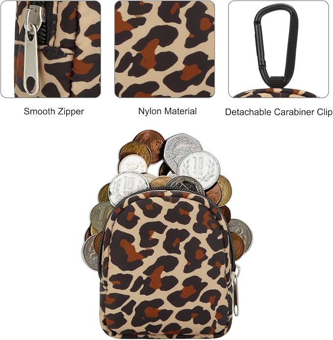 Mini Coin Purse, Keychain Zip Wallet Card Holder | Water-repellent ripstop nylon - Image 4