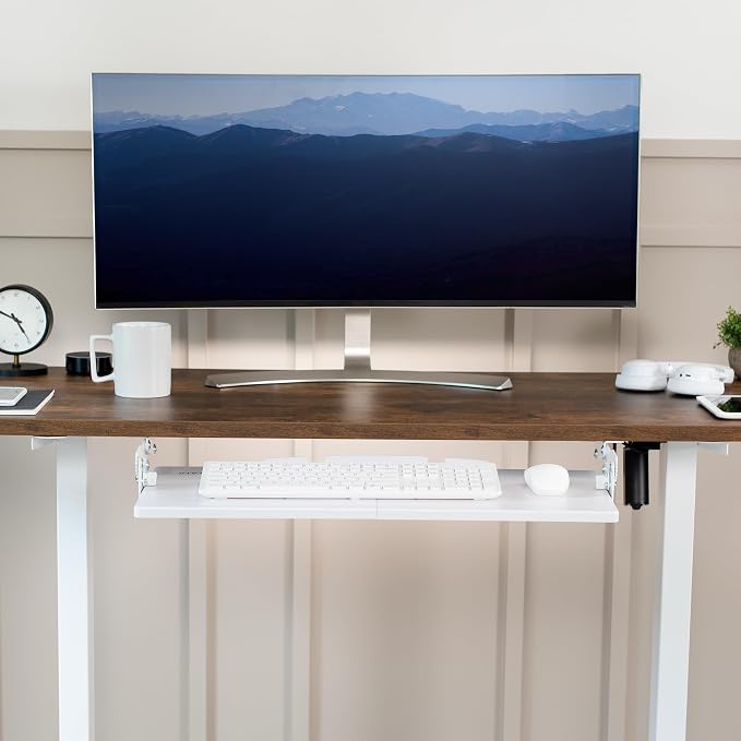 VIVO Large Under Desk 27 x 11 inch Computer Keyboard and Mouse Tray - Image 9