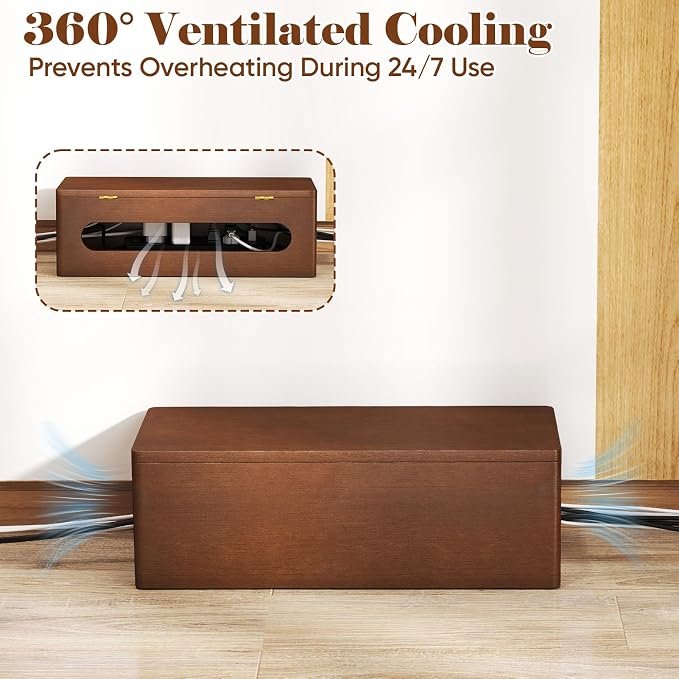 Delamu Cable Management Box Wooden - Image 3