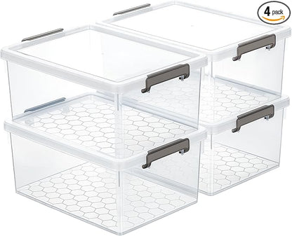 Citylife 33 Qt Ultra-Thick Clear Plastic Storage Bins by Anywish