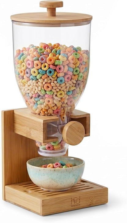 Honey-Can-Do Compact Dry Food Dispenser, Single Control & Snack Storage by Honey-Can-Do