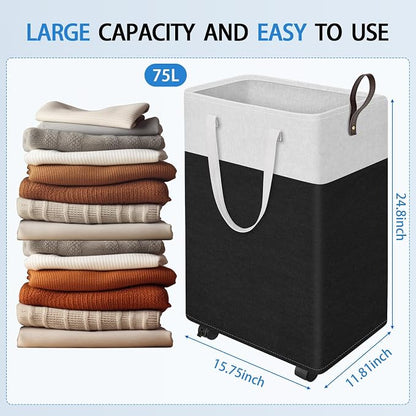 HomeHacks 75L Rolling Laundry Basket - Image 2