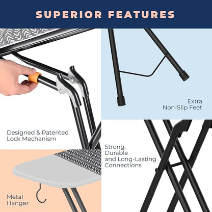 Happhom Ironing Board, Compact and Space Saver Iron Board, Safety Ironing - Image 2