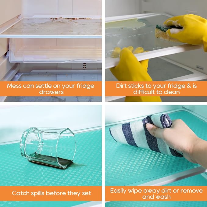 Blue Fridge Liner Shelf Liners for Kitchen Cabinet Refrigerator Liners - Image 6