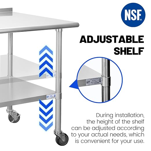 Hally Stainless Steel Table for Prep & Work 24 x 30 Inches - Image 6