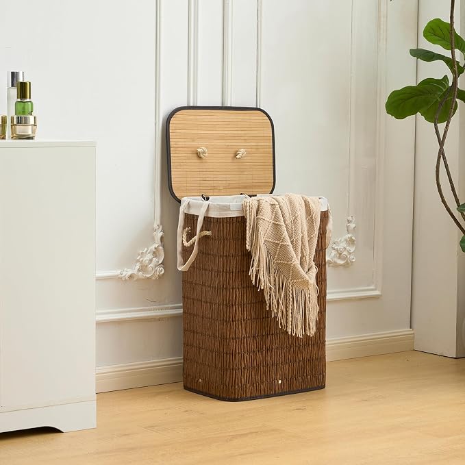 Laundry Hamper with Lid, 18.72 Gallons Laundry Basket with 2 Removable Liner - Image 3