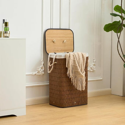Laundry Hamper with Lid, 18.72 Gallons Laundry Basket with 2 Removable Liner - Image 3