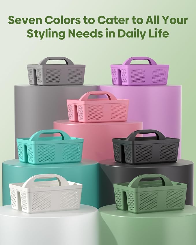 4 Pack Portable Shower Caddy, Integrated Handle, Reinforced Plastic, Organizer - Image 7