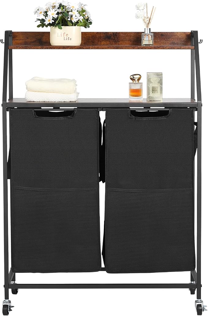 VEVOR 2 Tiers Laundry Sorter, Tall Laundry Hamper by VEVOR