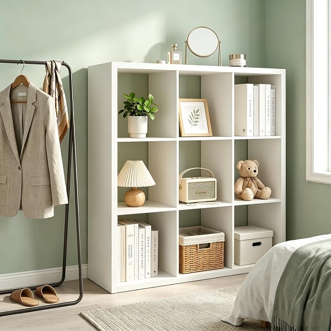 CTESNE【Wooden Thick Frame 9 Cube Storage Organizer Shelf - Image 9