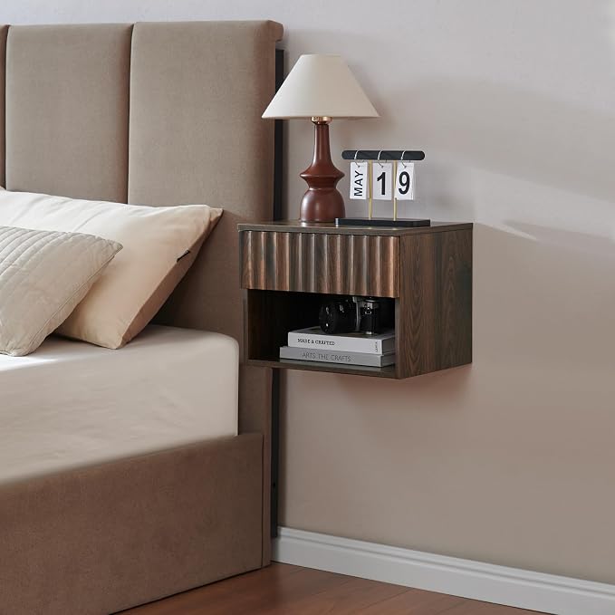 Floating Nightstand with Fluted Drawer by BuildHom