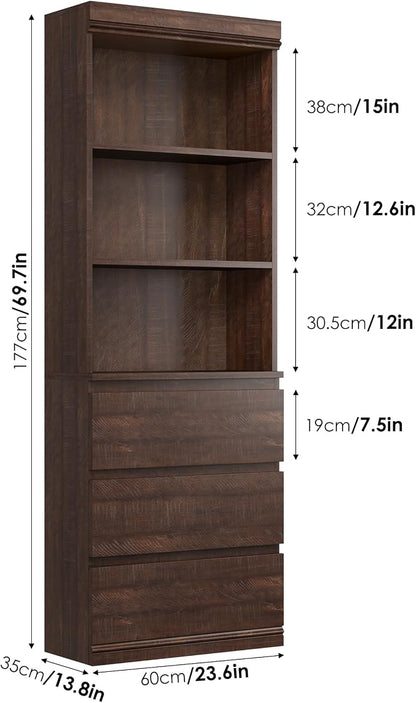 GarveeHome 70" Tall Bookcase - Image 2
