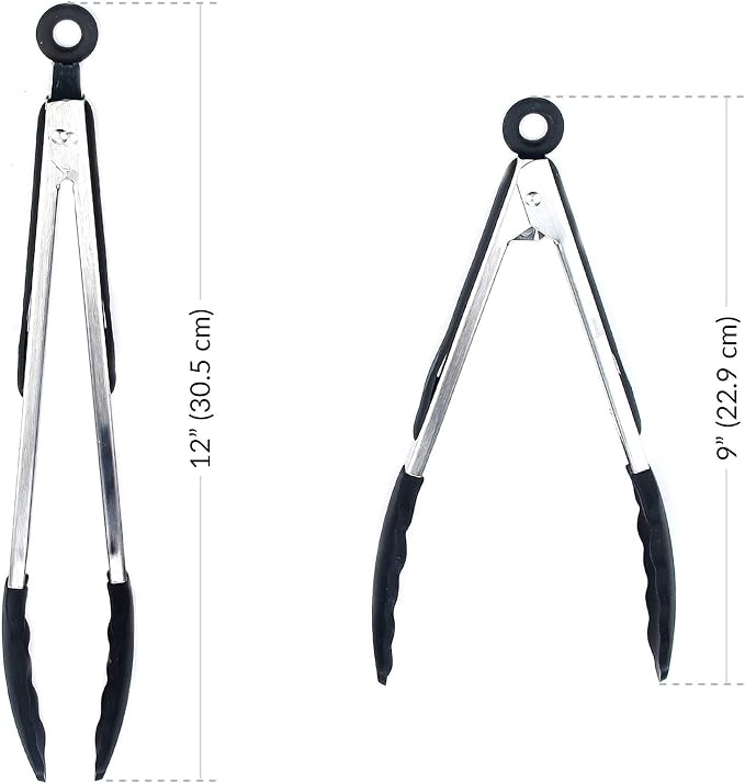 Kitchen Tongs for Cooking with Silicone Tips by Boxiki Kitchen, BPA Free - Image 6