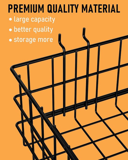 INCLY 4 Pack Pegboard Baskets Bins Set, 4 Size Square Style Black Metal Wire - Image 3