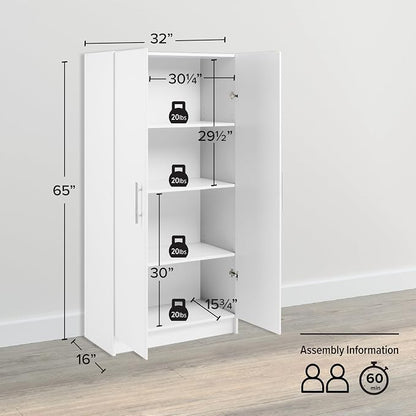 Prepac Elite Tall Garage Storage Cabinet & Pantry Storage Cupboard, 2-Door - Image 3