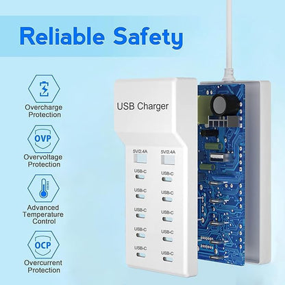 USB C Charger, 12 Ports USB Charging Station, 60W MultiPort Charger, Compatible - Image 3