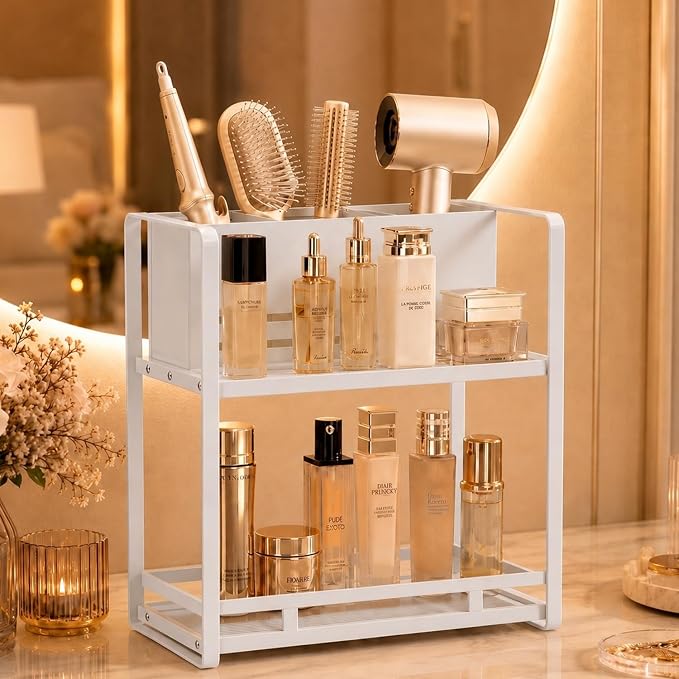 SanDream Hair Tool Organizer Bathroom Countertop, 2-Tier Metal Bathroom by SanDream