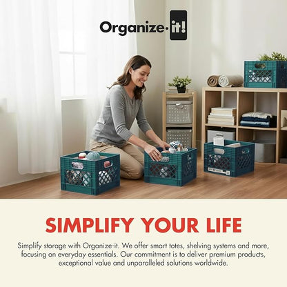ORGANIZE-IT! Authentic Milk Crate, 4 Pack - Image 5