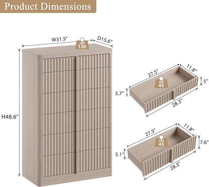 Fluted Dresser for Bedroom, Modern Chest of Drawers - Image 2