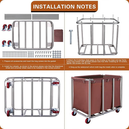 Commercial Laundry cart with Wheels, 400L Large Laundry Basket with Wheels - Image 6