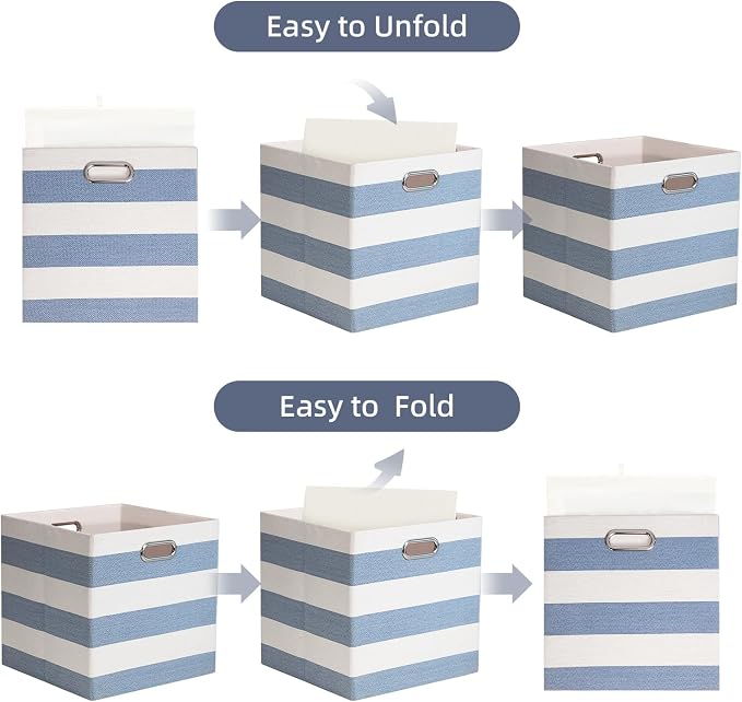 Foldable Cube Storage Bin Organizing Baskets Cubby Boxes Fabric Storage Cubes - Image 4