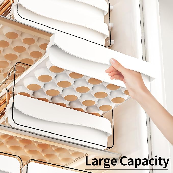 JOYZAN Egg Holder for Fridge 60 Count Large Capactity Egg Storage Container for - Image 2