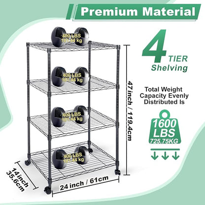 Whitmor 4 Tier Shelving Unit, Adjustable Storage Shelves - Image 3