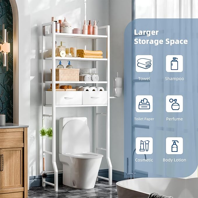 Simple Trending 4 Tier Over The Toilet Storage - Image 6