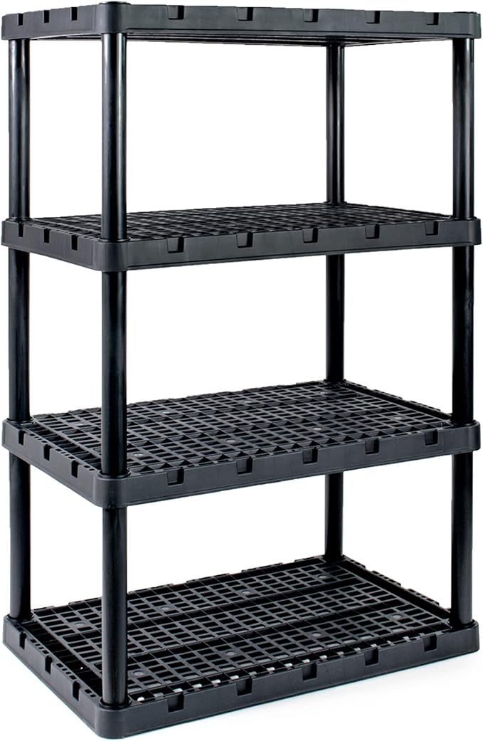 Gracious Living XL Heavy-Duty Storage Shelves, Knect-A-Shelf 4-Shelf Ventilated by GraciousLiving