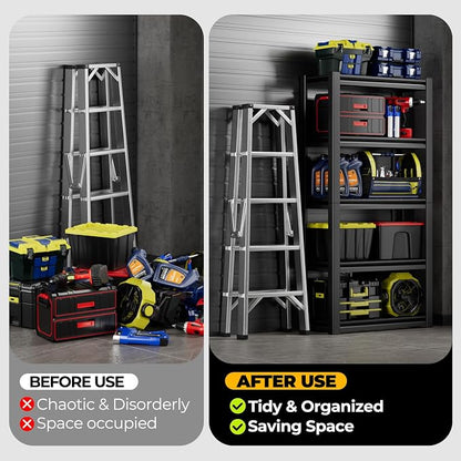 Auto Dynasty 5-Tier Storage Shelves, Metal Storage Utility Rack Shelf Unit - Image 6
