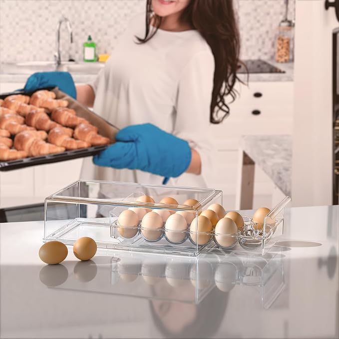 Egg Storage for Refrigerator, Stackable 18 Egg Holder for Fridge, BPA Free - Image 8